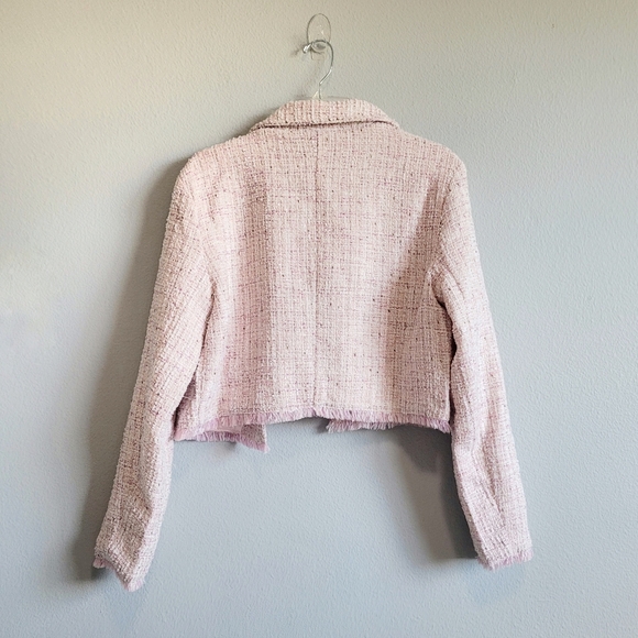 En Saison Pink Tweed Cropped Blazer size M - Picture 3 of 8